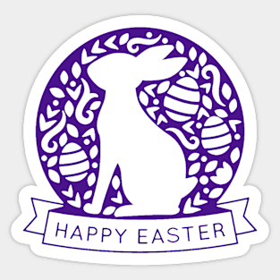 Happy Easter Bunny Medallion Sticker